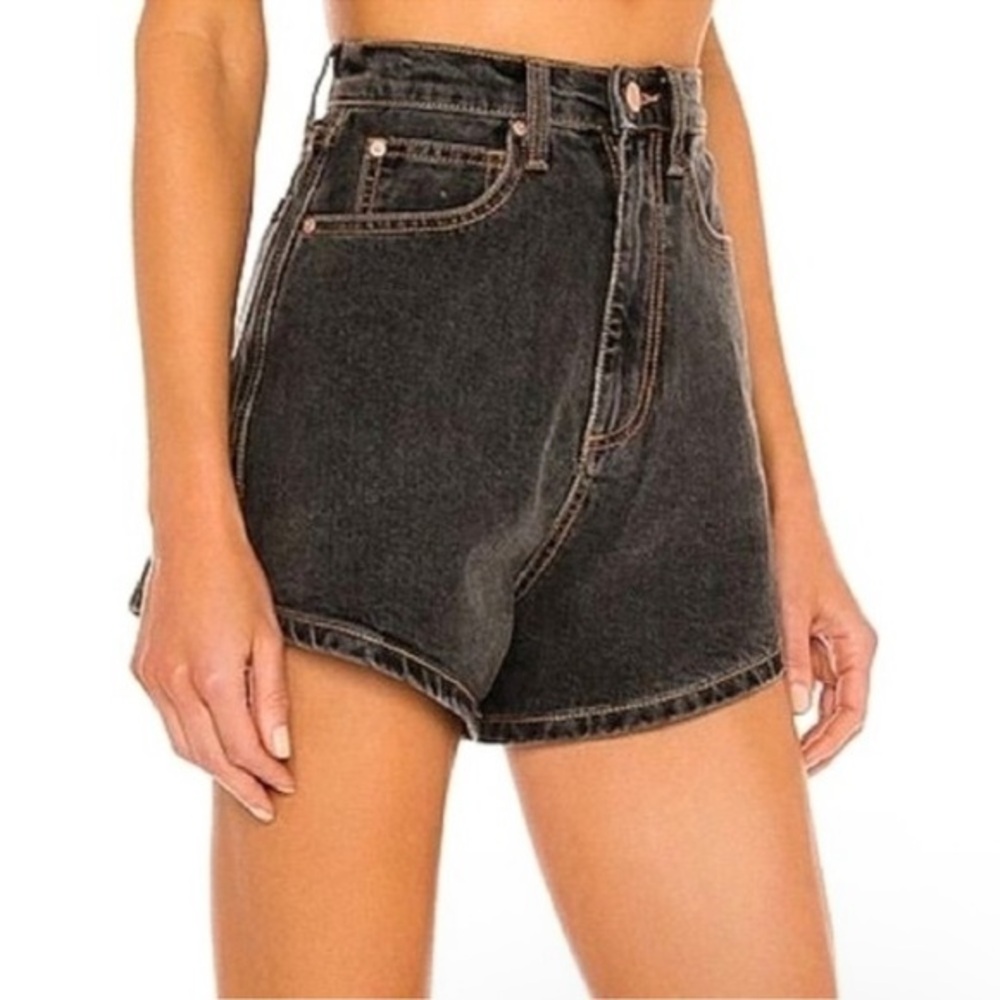 WeWoreWhat Black Washed Denim High Rise Boyfriend Jean Shorts Size 27